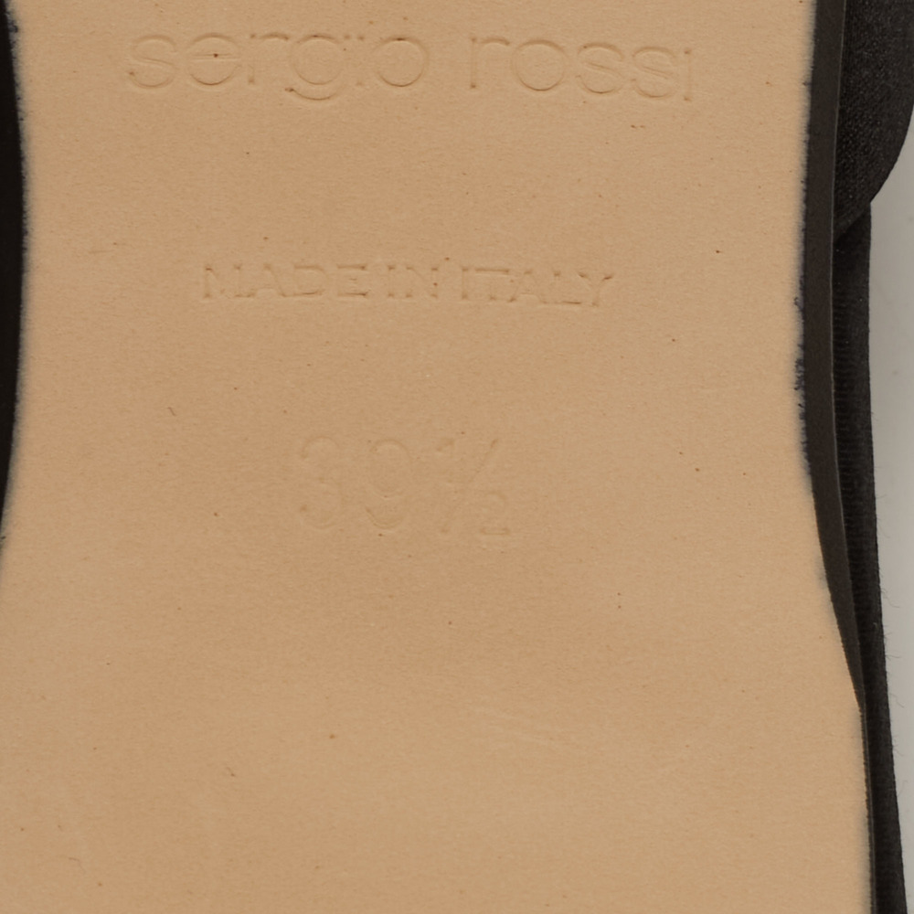 Sergio Rossi x Rosie Assoulin Black Satin Pearl Embellished Mules Size 39.5 - Picture 6 of 8